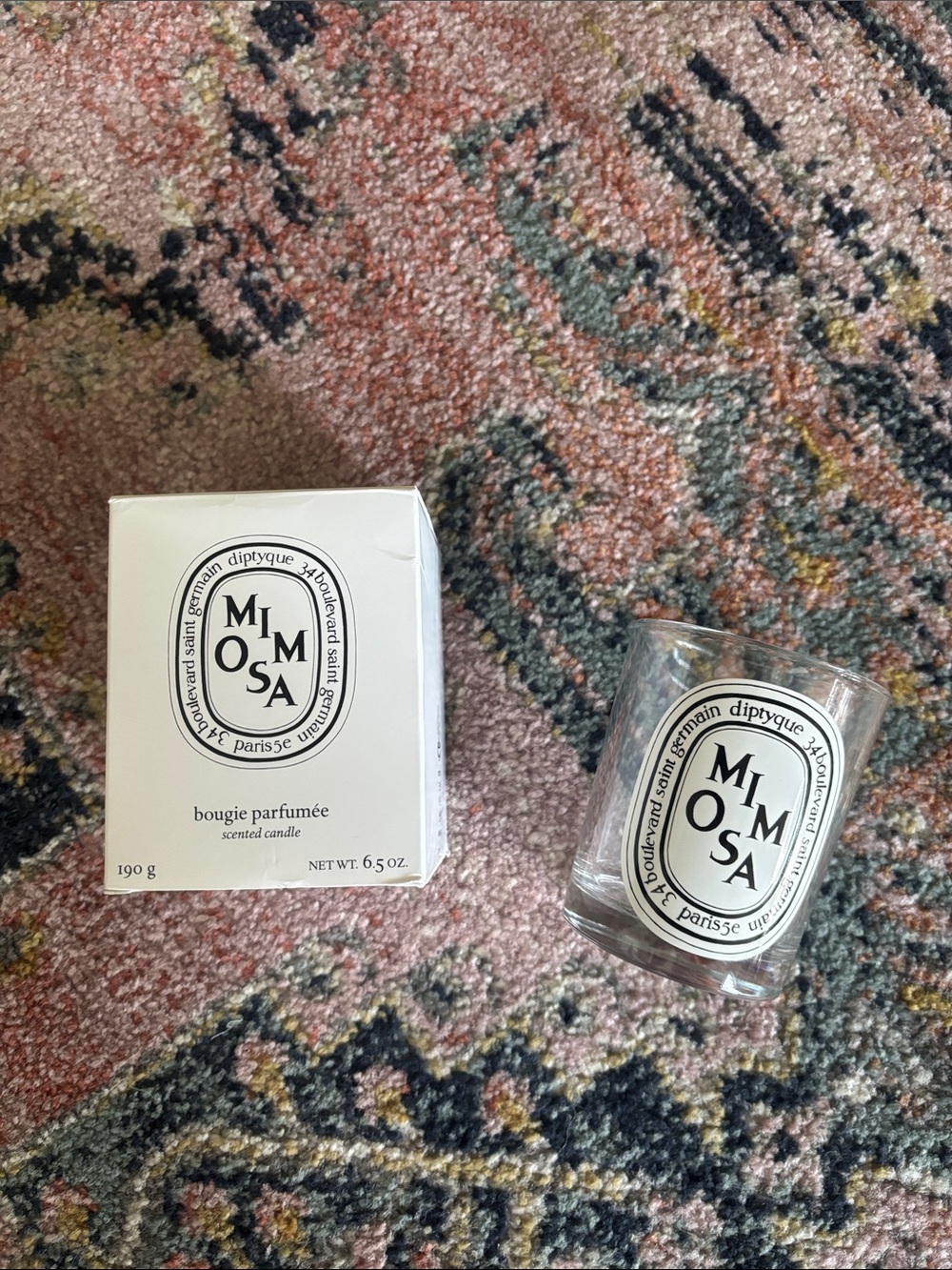 Diptyque Paris Empty Classic Candle Vessel Jar Mimosa Floral Luxury Decor